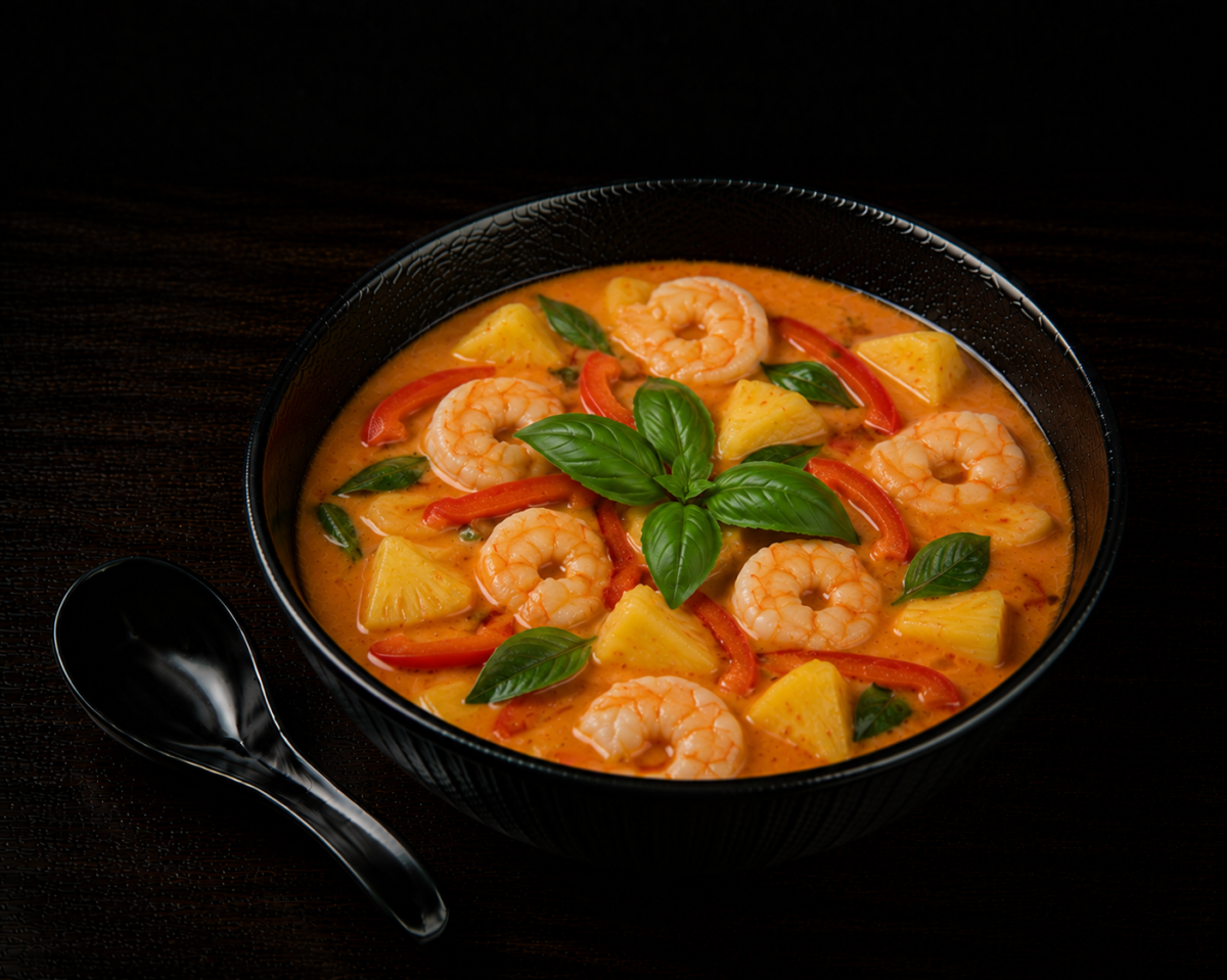 Sapparod-curry met garnalen